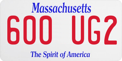 MA license plate 600UG2