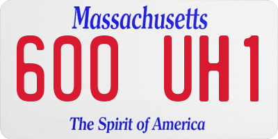 MA license plate 600UH1