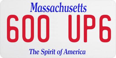 MA license plate 600UP6