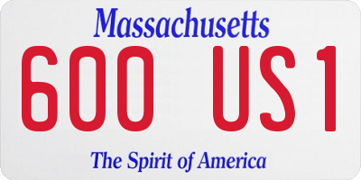 MA license plate 600US1