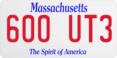 MA license plate 600UT3