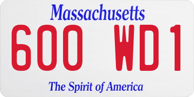MA license plate 600WD1