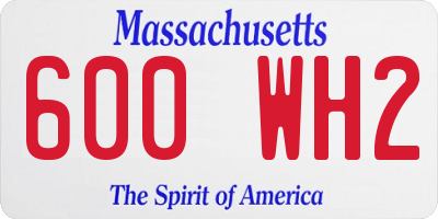 MA license plate 600WH2