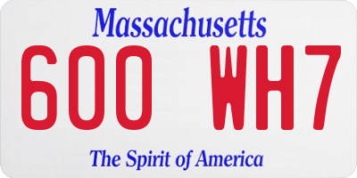 MA license plate 600WH7