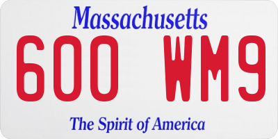 MA license plate 600WM9