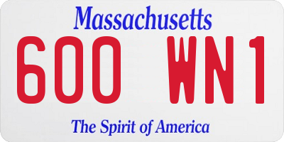 MA license plate 600WN1