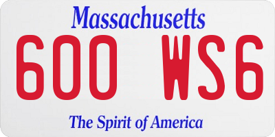 MA license plate 600WS6