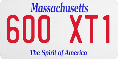 MA license plate 600XT1