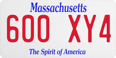 MA license plate 600XY4
