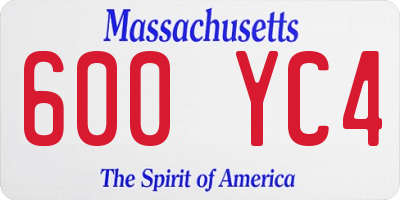 MA license plate 600YC4