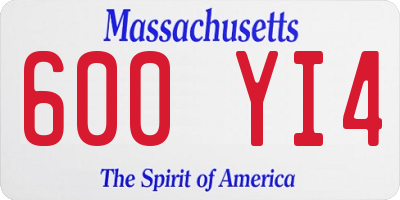 MA license plate 600YI4