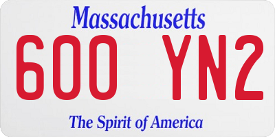 MA license plate 600YN2