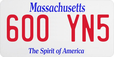 MA license plate 600YN5