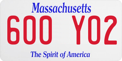 MA license plate 600YO2