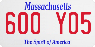 MA license plate 600YO5