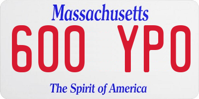 MA license plate 600YP0