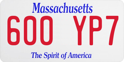 MA license plate 600YP7