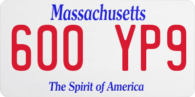 MA license plate 600YP9