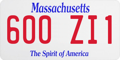 MA license plate 600ZI1