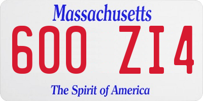 MA license plate 600ZI4
