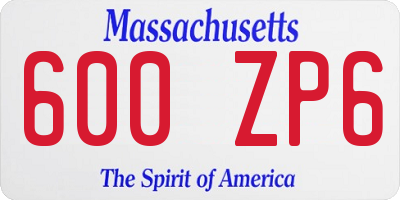 MA license plate 600ZP6