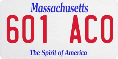 MA license plate 601AC0