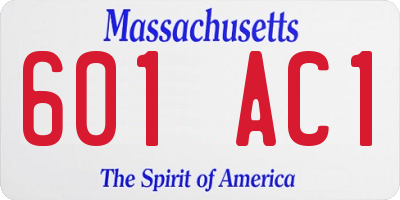 MA license plate 601AC1