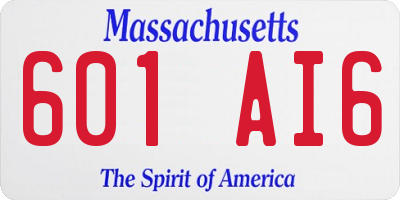 MA license plate 601AI6