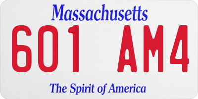 MA license plate 601AM4