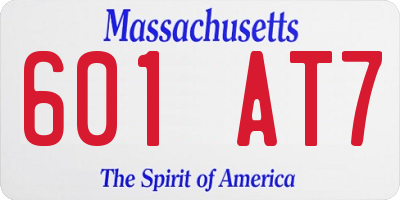 MA license plate 601AT7