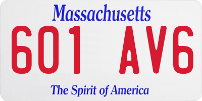 MA license plate 601AV6