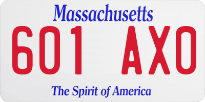 MA license plate 601AX0