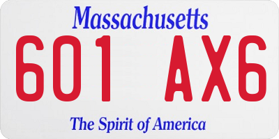 MA license plate 601AX6