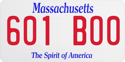 MA license plate 601BO0