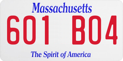 MA license plate 601BO4