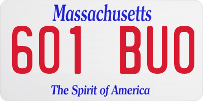 MA license plate 601BU0