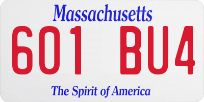 MA license plate 601BU4