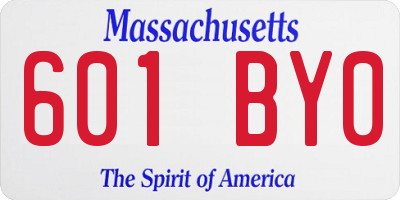 MA license plate 601BY0