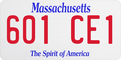 MA license plate 601CE1