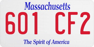 MA license plate 601CF2