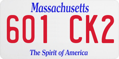 MA license plate 601CK2