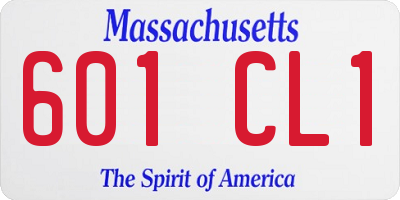 MA license plate 601CL1
