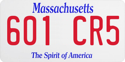 MA license plate 601CR5