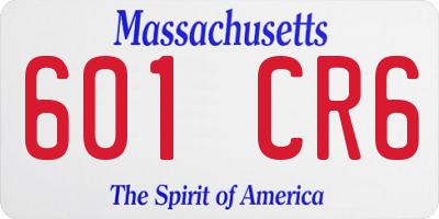 MA license plate 601CR6
