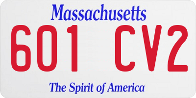 MA license plate 601CV2