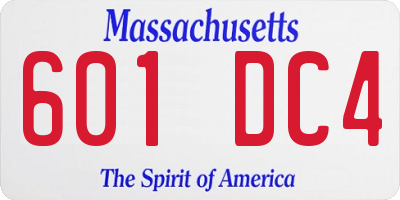 MA license plate 601DC4