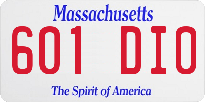 MA license plate 601DI0