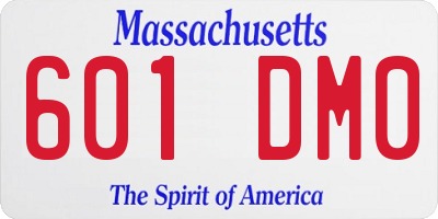 MA license plate 601DM0