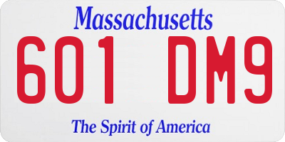 MA license plate 601DM9