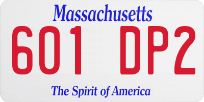 MA license plate 601DP2